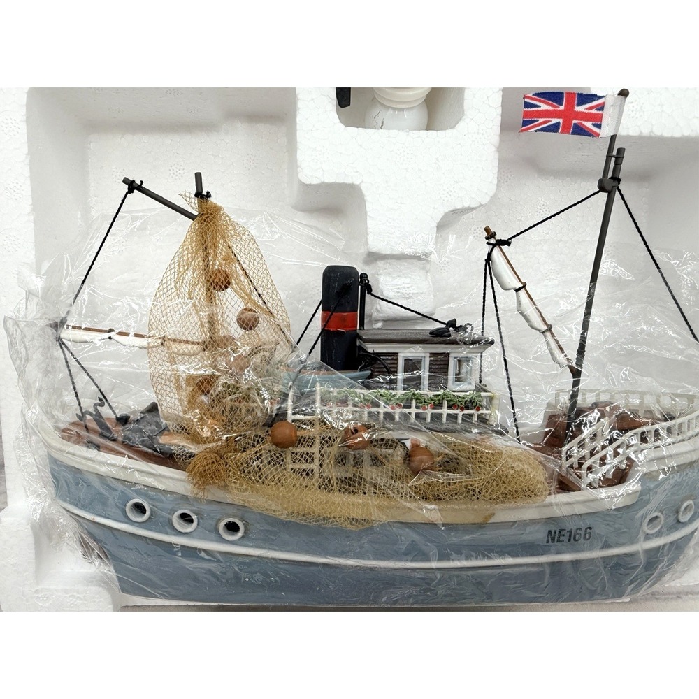 DEPT 56 DICKENS VILLAGE SERIES DUDLEY DOCKER FISHING SHIP  - RETIRED - Picture 6 of 6